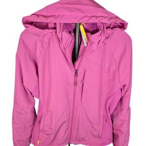 Lolë Hooded Windbreaker Jacket Purple Fleece Lined Hiking Women's L (10-12)